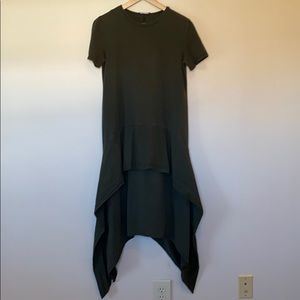 Zara | Trafaluc Sharkbite Crew Neck Midi Dress